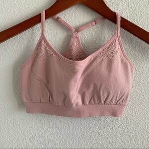 Fabletics Pink Pullover Low Impact Sports Bra Yoga Athleisure Studio XS